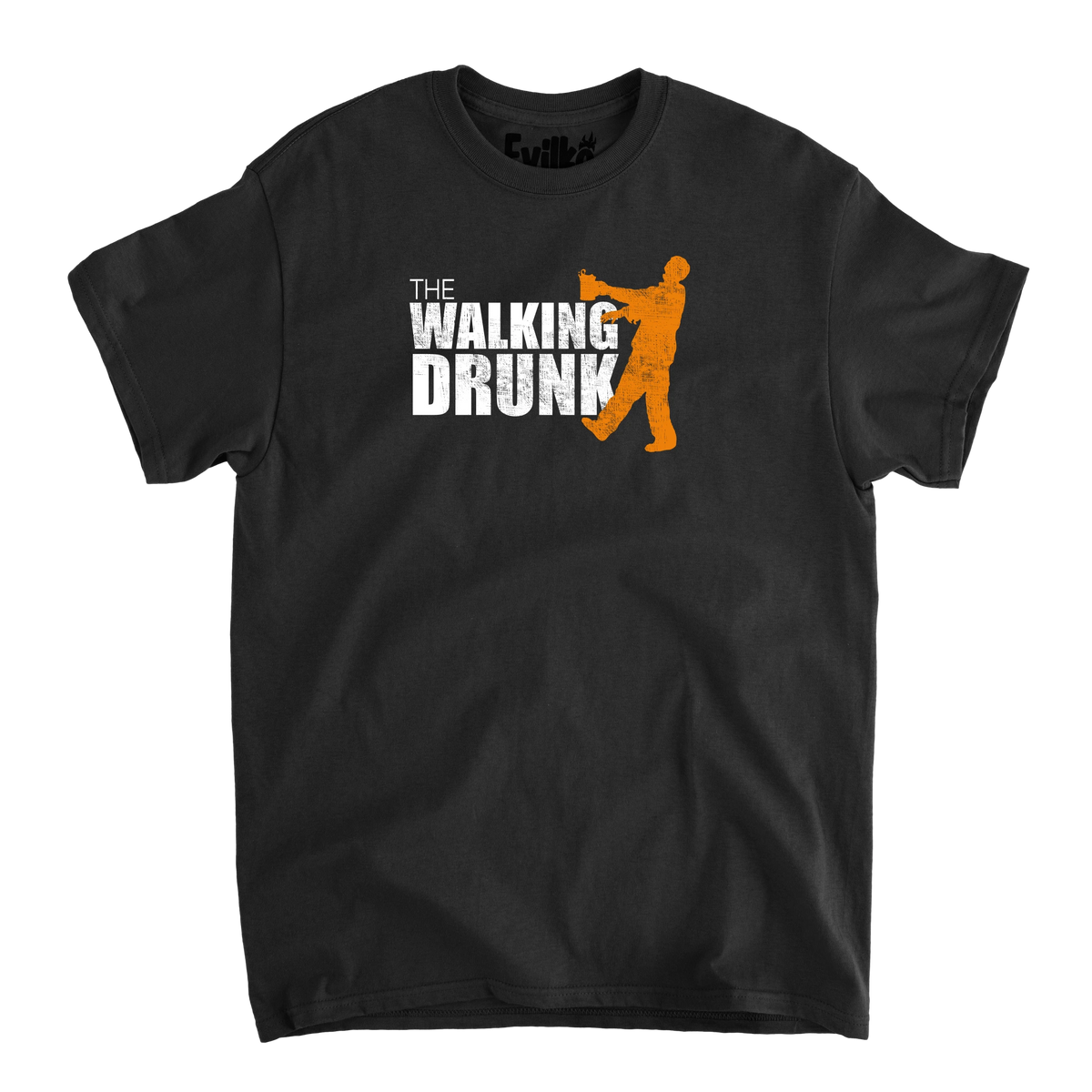 the walking drunk — Mens Tee — Black — Front