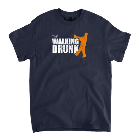 the walking drunk — Mens Tee — Navy — Front