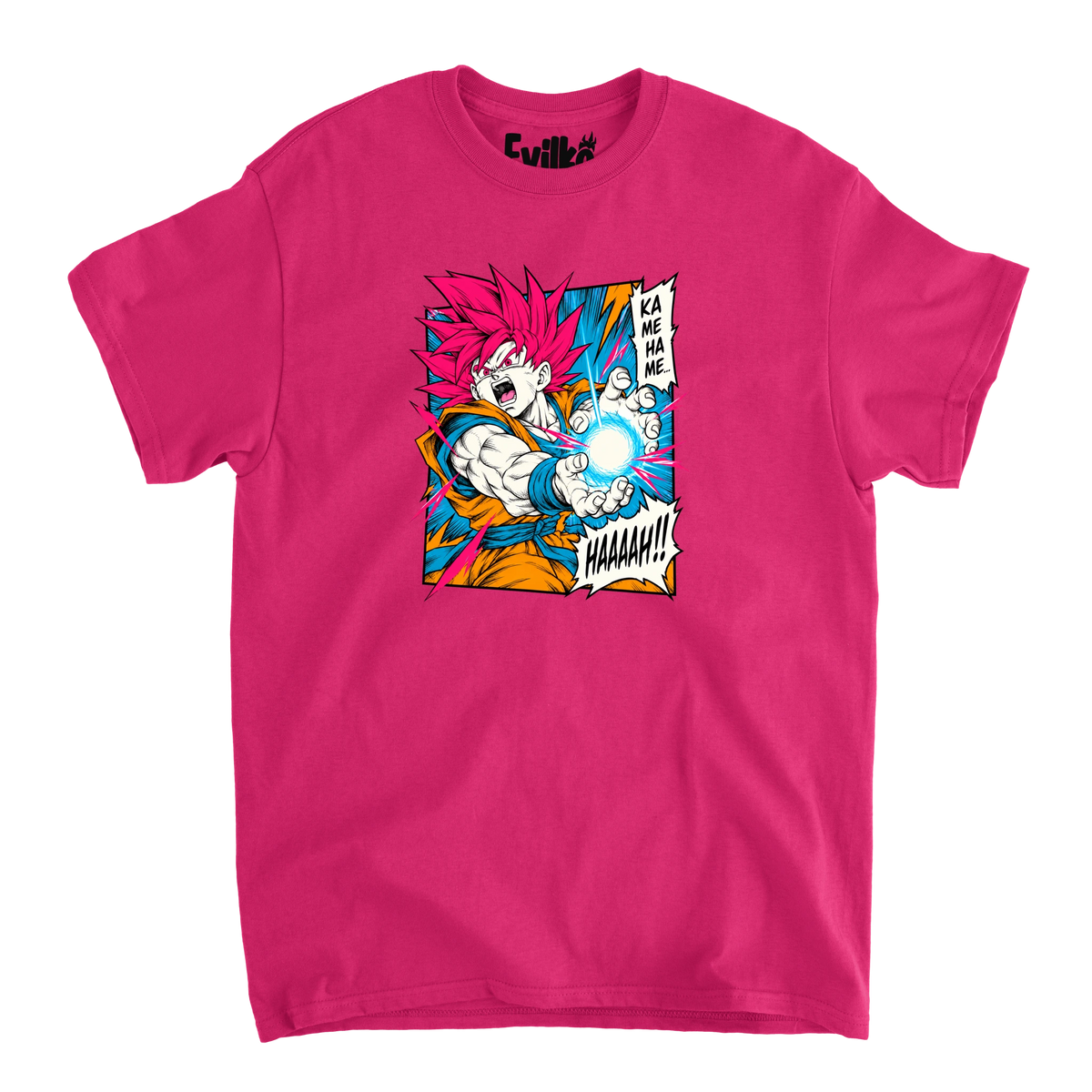 Goku Kamehameha Manga — Mens Tee — Heliconia — Front