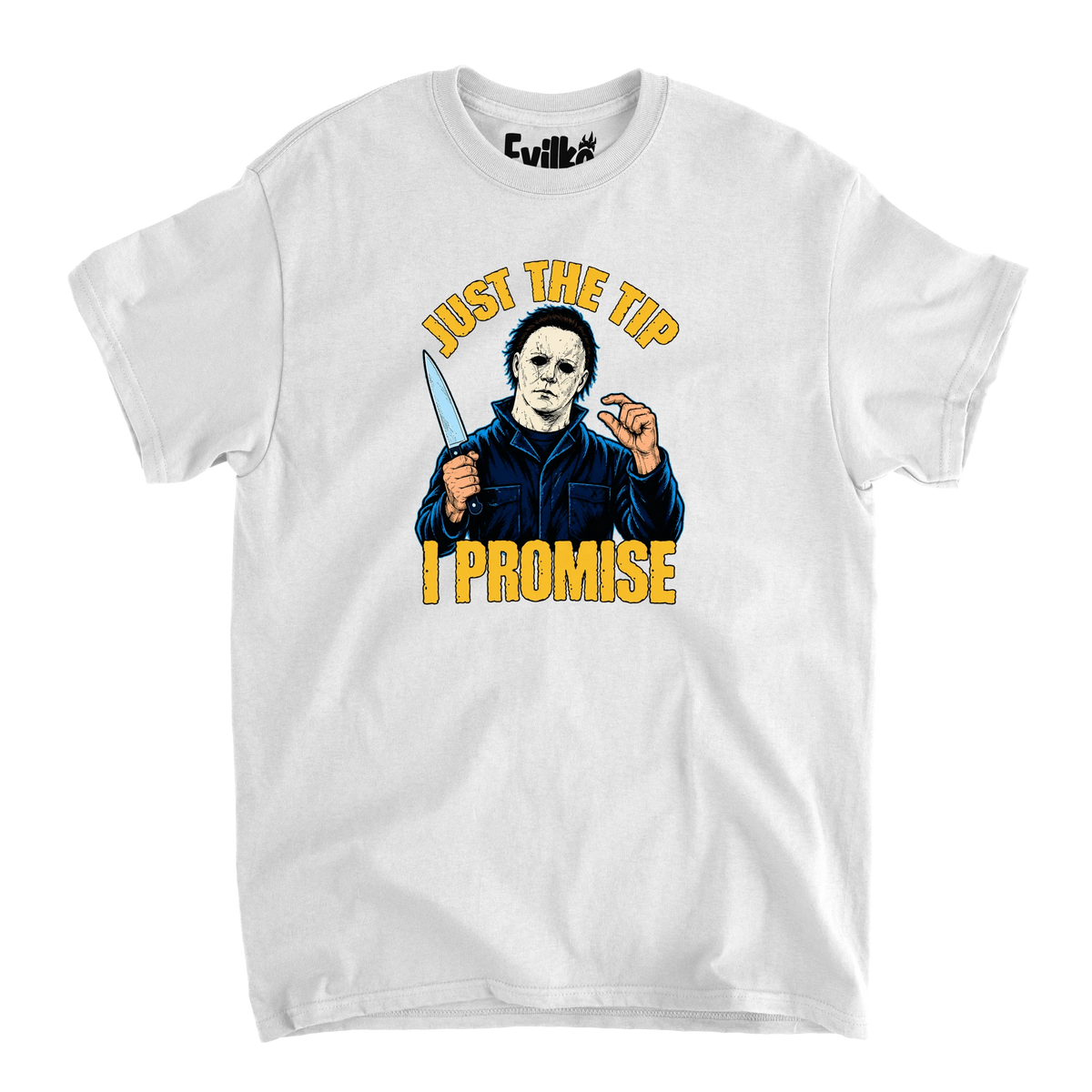 Just The Tip Michael Myers — Mens Tee — White — Front