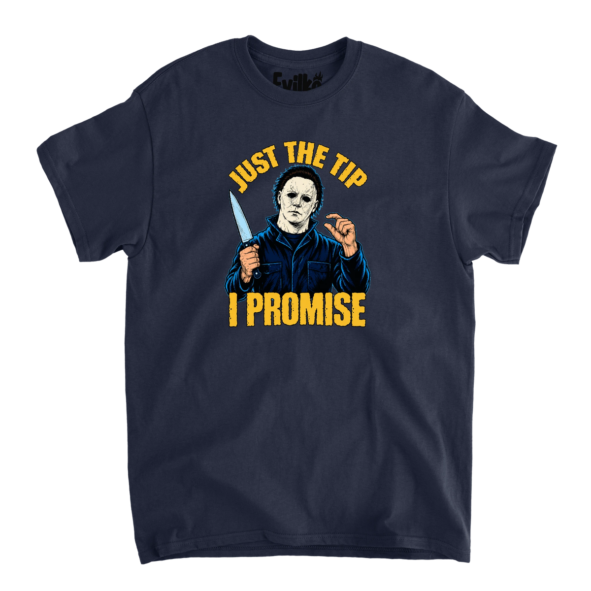 Just The Tip Michael Myers — Mens Tee — Navy — Front