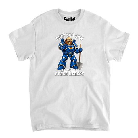 Only You Can Prevent Space Heresy — Mens Tee — White — Front