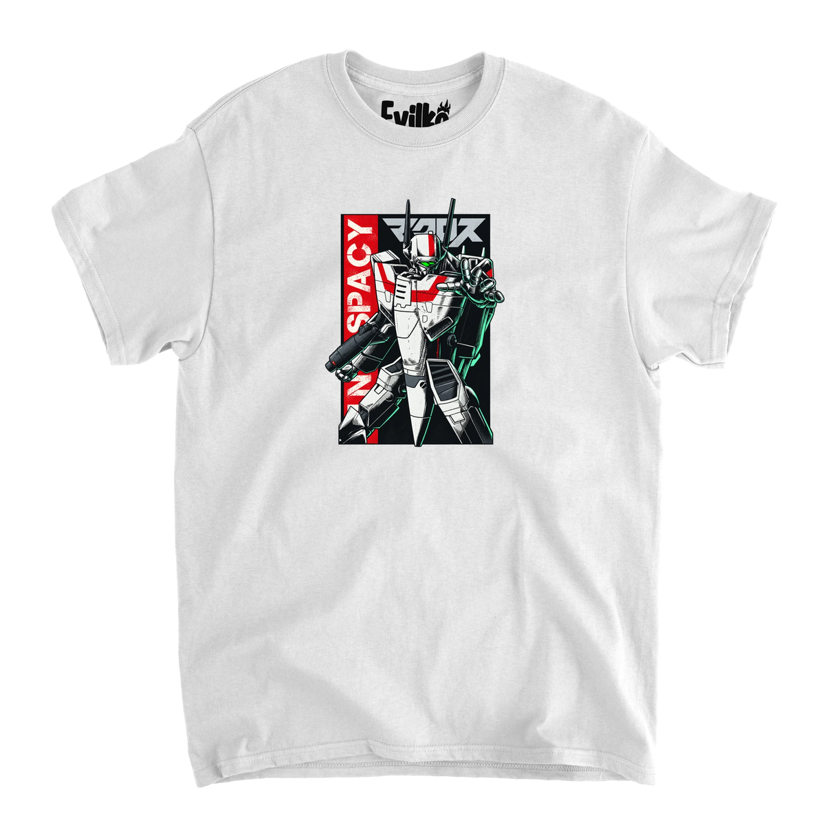 Macross UN Spacy Halftone — Mens Tee — White — Front