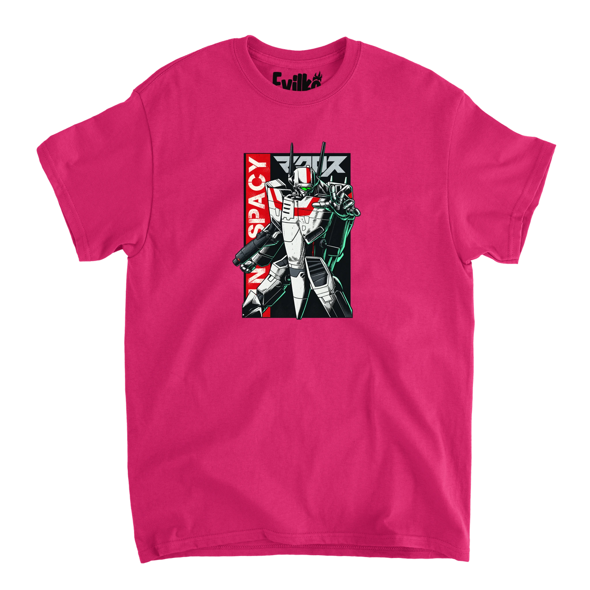 Macross UN Spacy Halftone — Mens Tee — Heliconia — Front