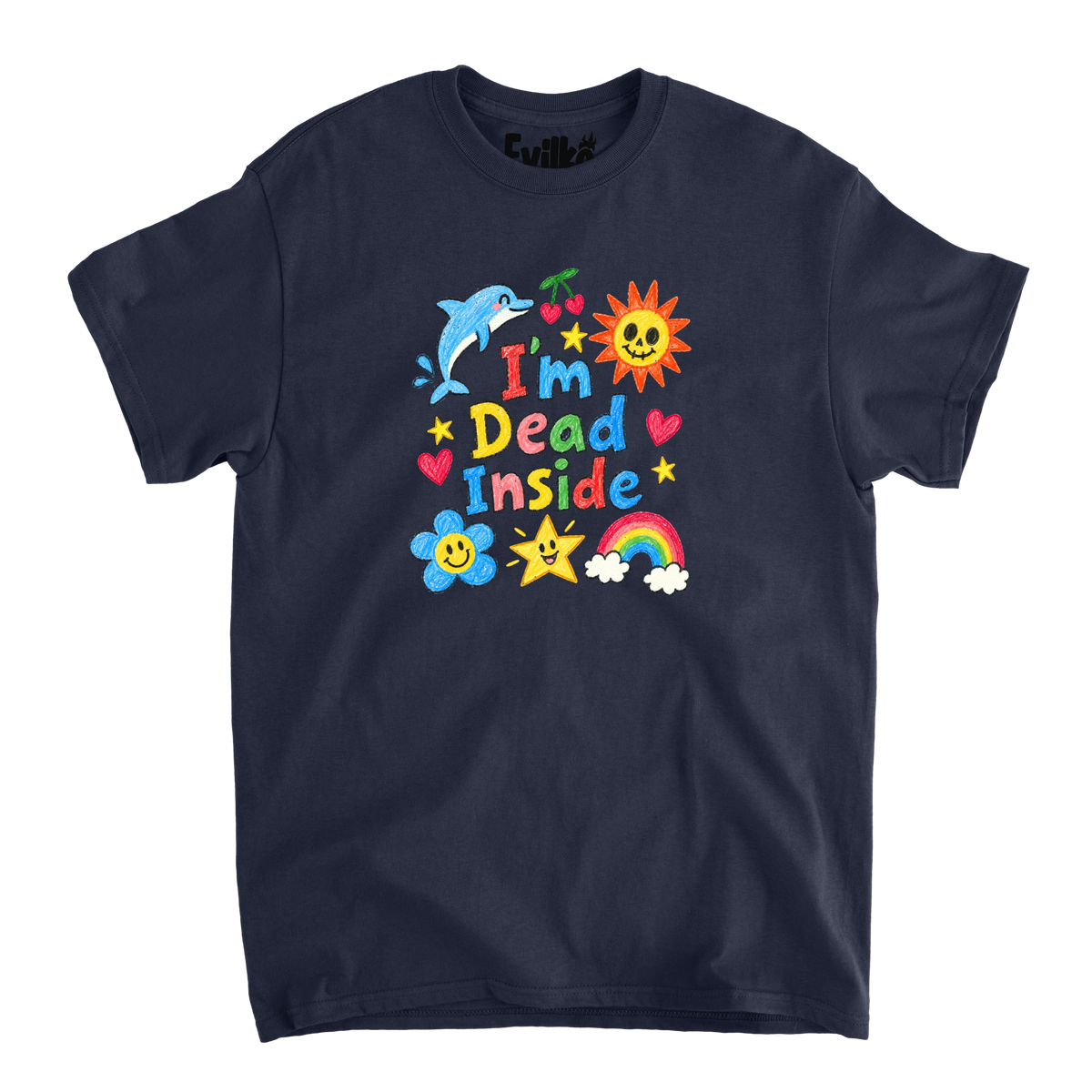 Im Dead Inside Doodles — Mens Tee — Navy — Front