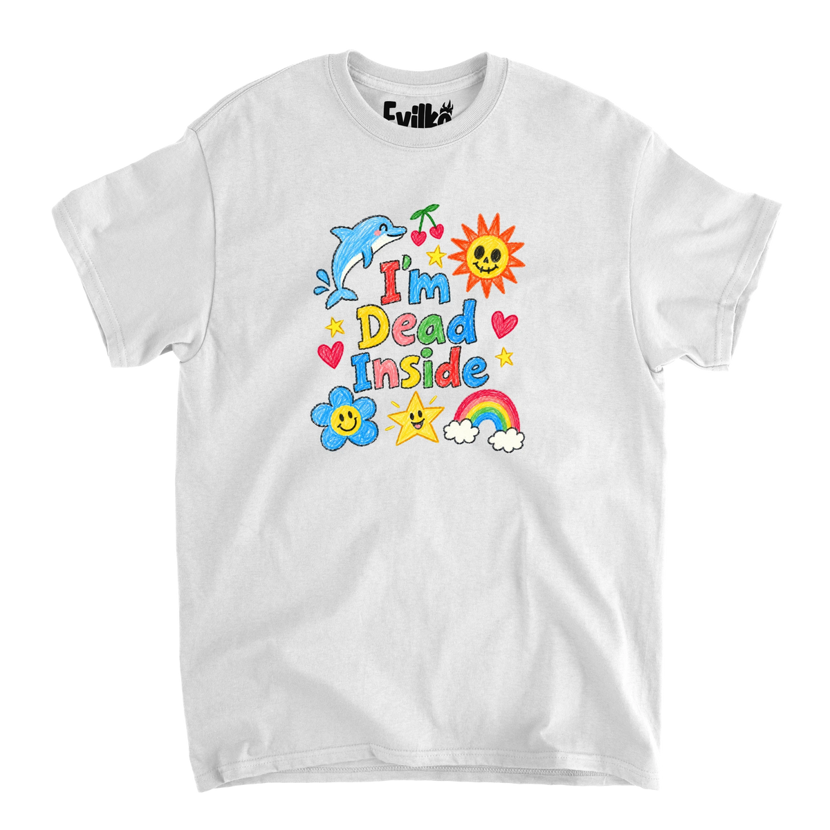 Im Dead Inside Doodles — Mens Tee — White — Front