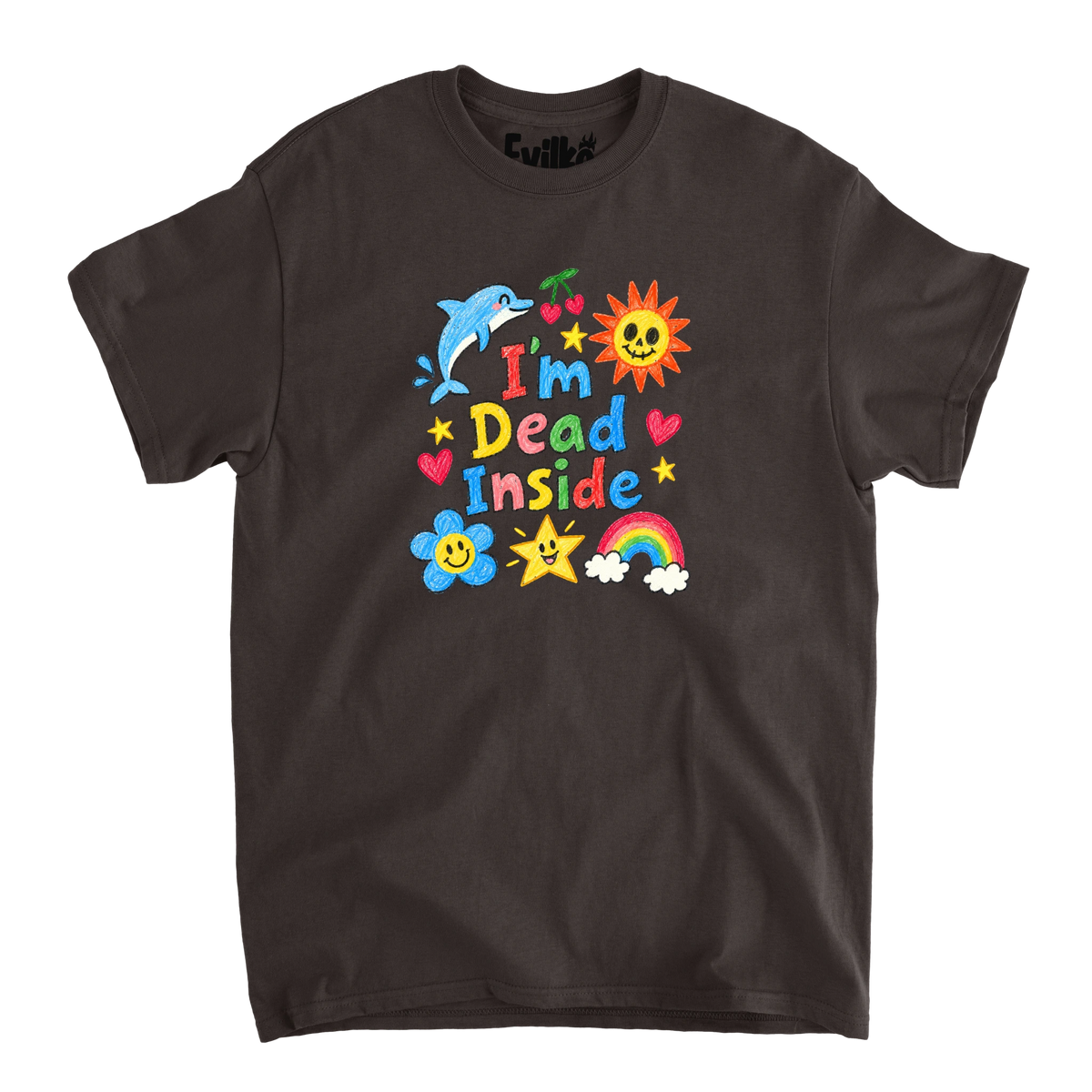 Im Dead Inside Doodles — Mens Tee — Dark Chocolate — Front