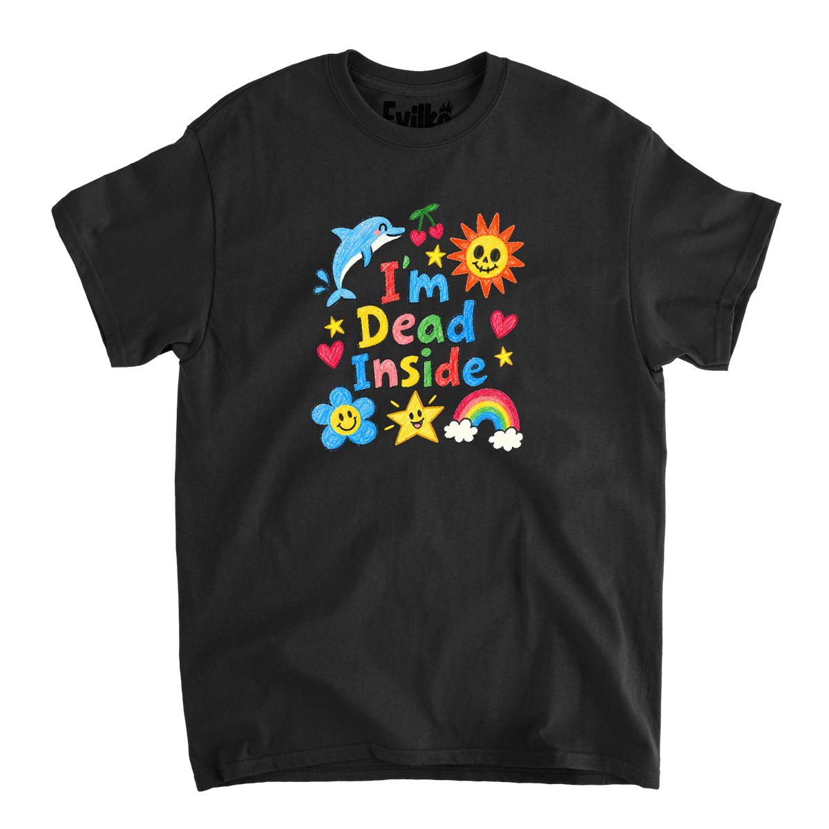 Im Dead Inside Doodles — Mens Tee — Black — Front