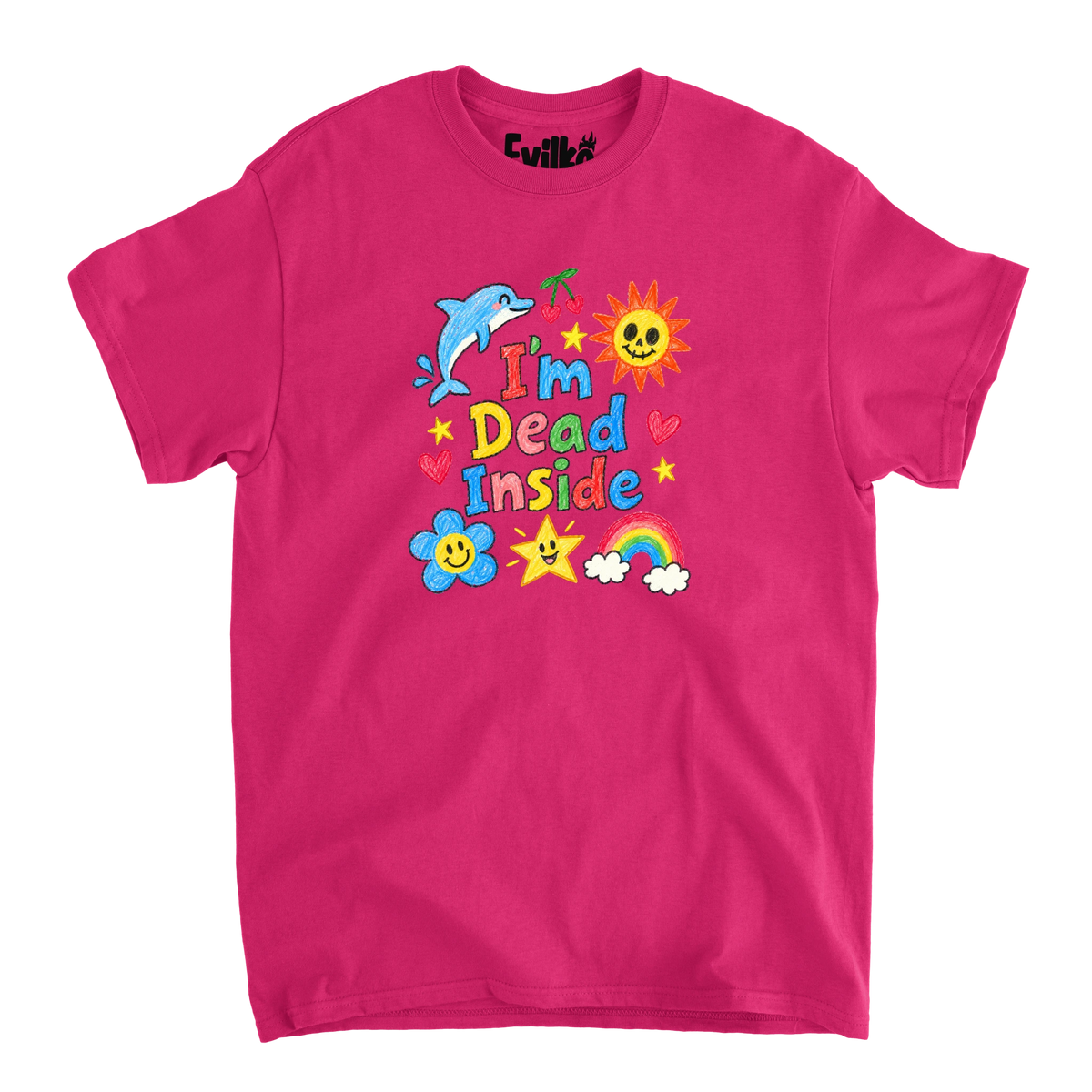 Im Dead Inside Doodles — Mens Tee — Heliconia — Front
