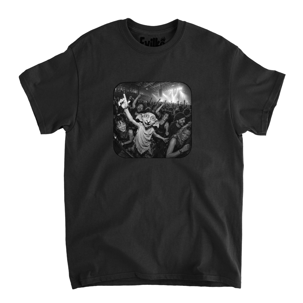Dobby Concert Crowd — Mens Tee — Black — Front