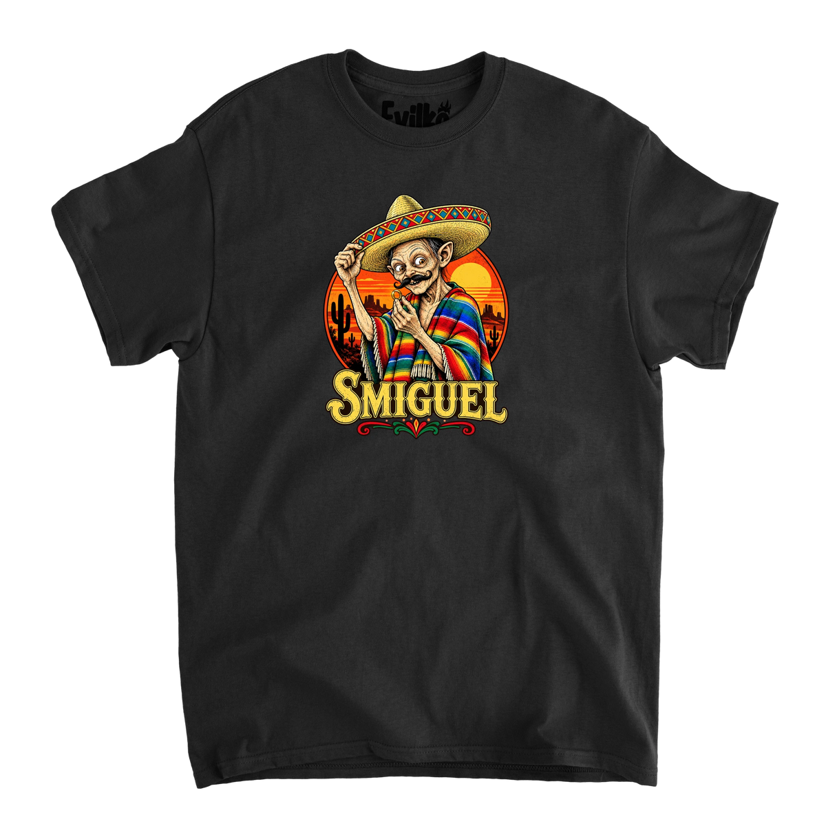 Smiguel Desert Parody — Mens Tee — Black — Front