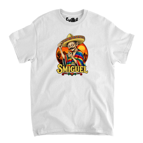 Smiguel Desert Parody — Mens Tee — White — Front