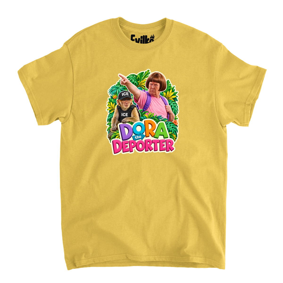 Dora The Deporter — Mens Tee — Daisy — Front