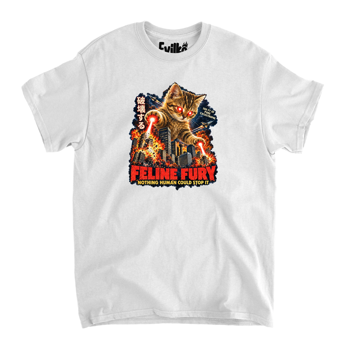 Feline Fury — Mens Tee — White — Front