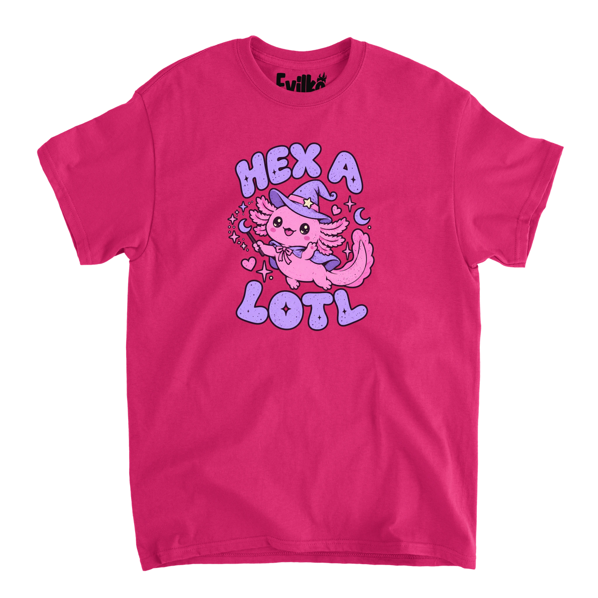 Hex A Lotl — Mens Tee — Heliconia — Front