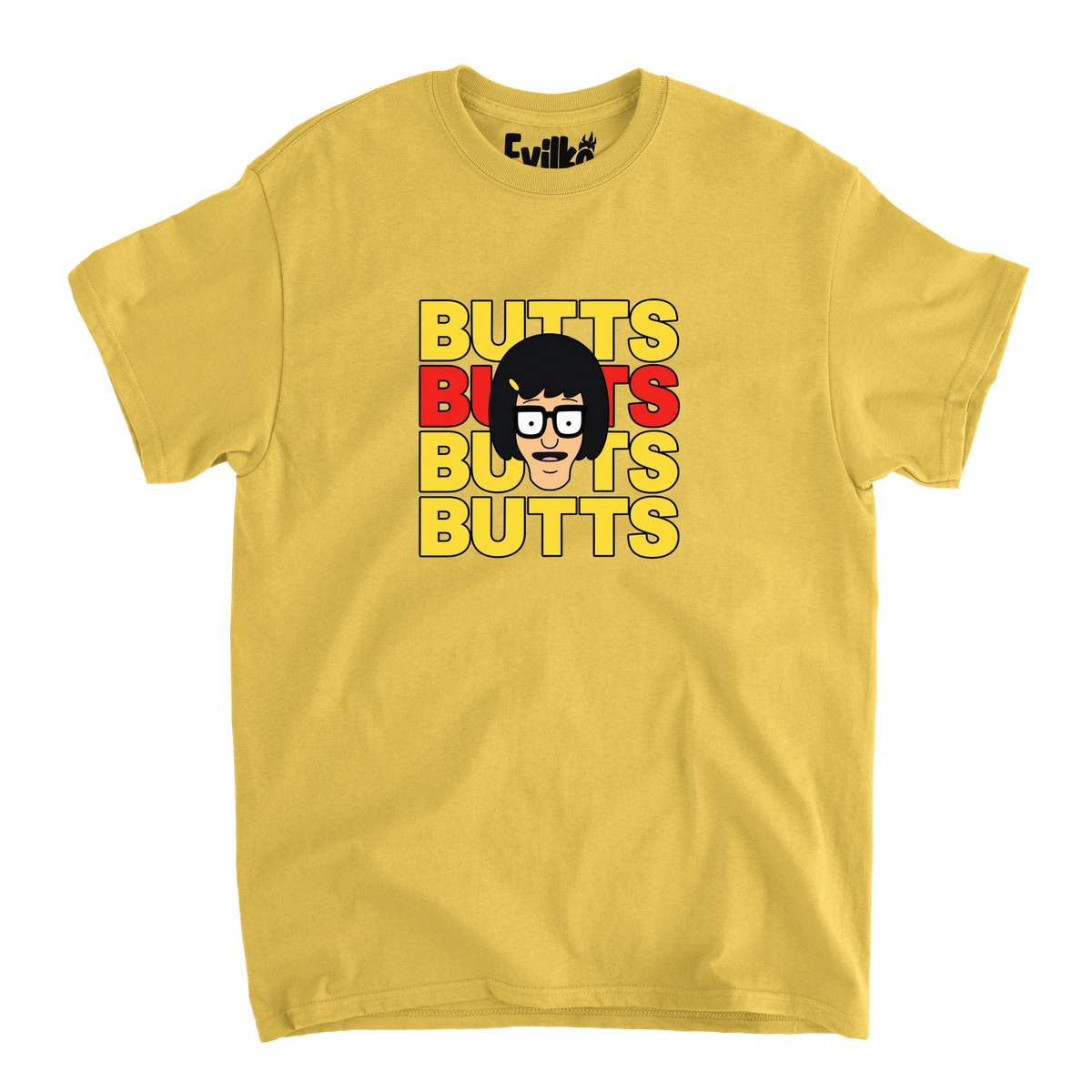 Butts Stacked Tina — Mens Tee — Daisy — Front