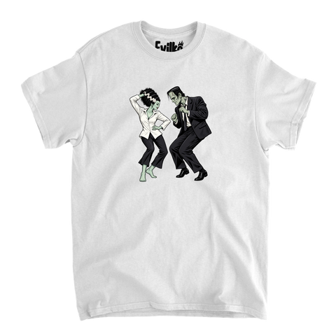 Frankenstein Bride Twist Dance — Mens Tee — White — Front