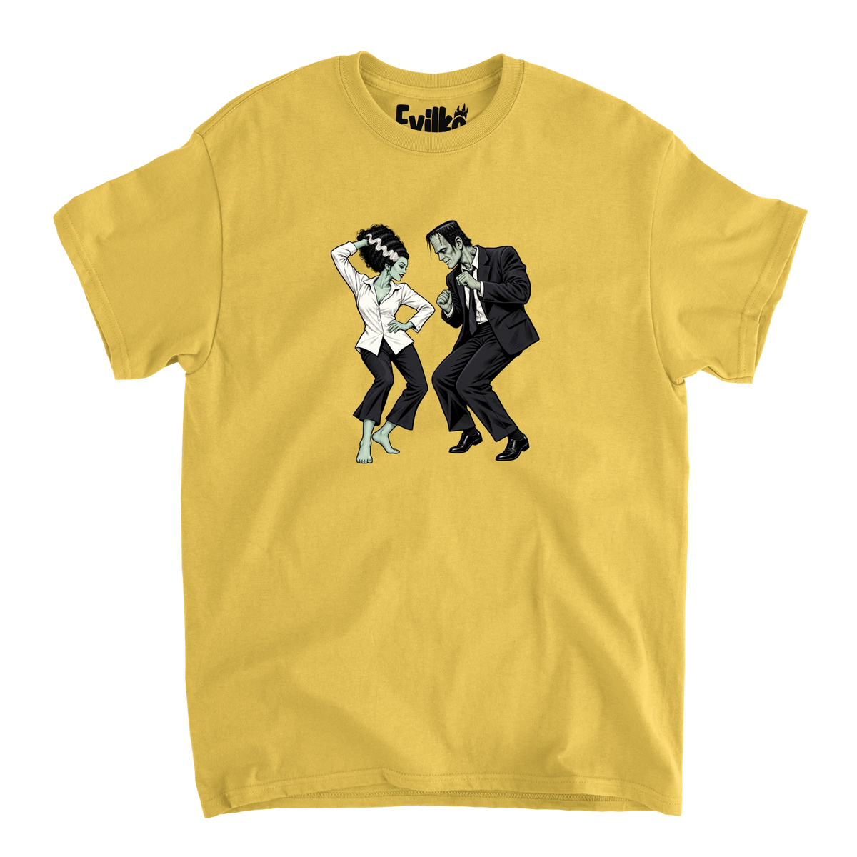 Frankenstein Bride Twist Dance — Mens Tee — Daisy — Front