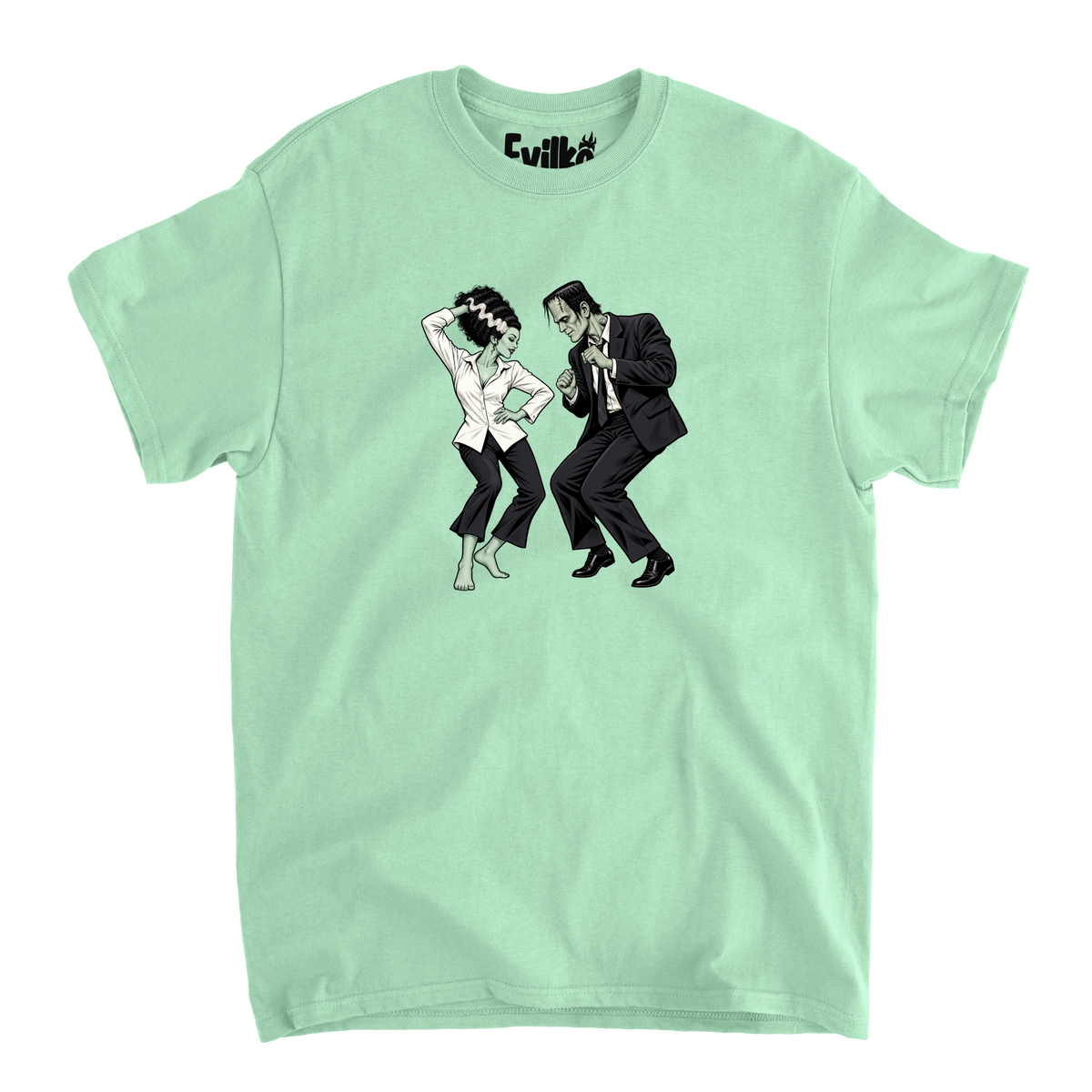 Frankenstein Bride Twist Dance — Mens Tee — Mint — Front