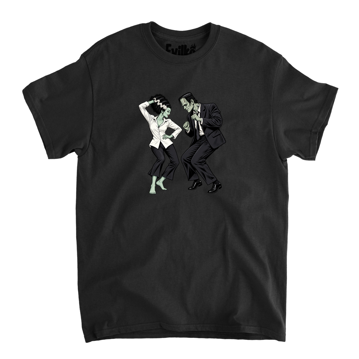 Frankenstein Bride Twist Dance — Mens Tee — Black — Front