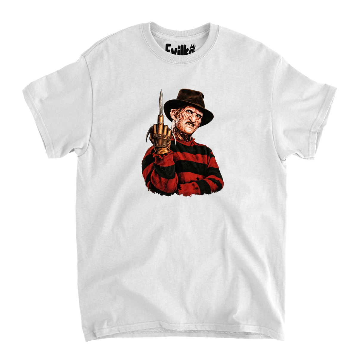 Freddy Middle Claw Halftone — Mens Tee — White — Front