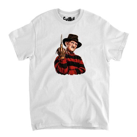 Freddy Middle Claw Halftone — Mens Tee — White — Front
