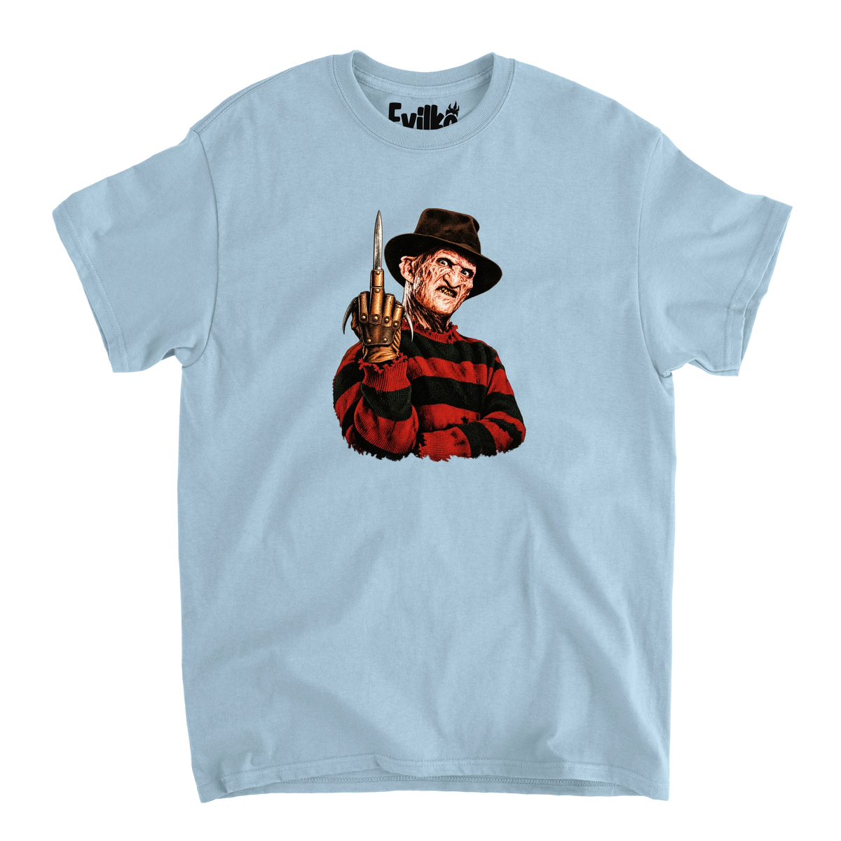Freddy Middle Claw Halftone — Mens Tee — Light Blue — Front