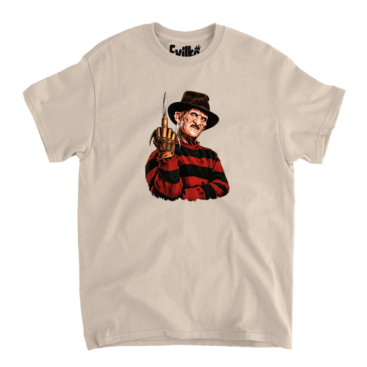 Freddy Middle Claw Halftone — Mens Tee — Sand — Front