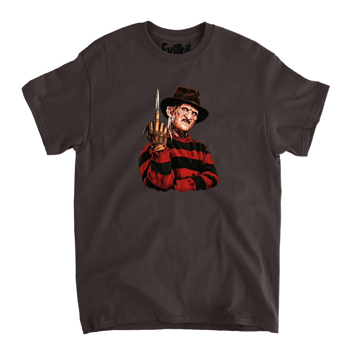 Freddy Middle Claw Halftone — Mens Tee — Dark Chocolate — Front