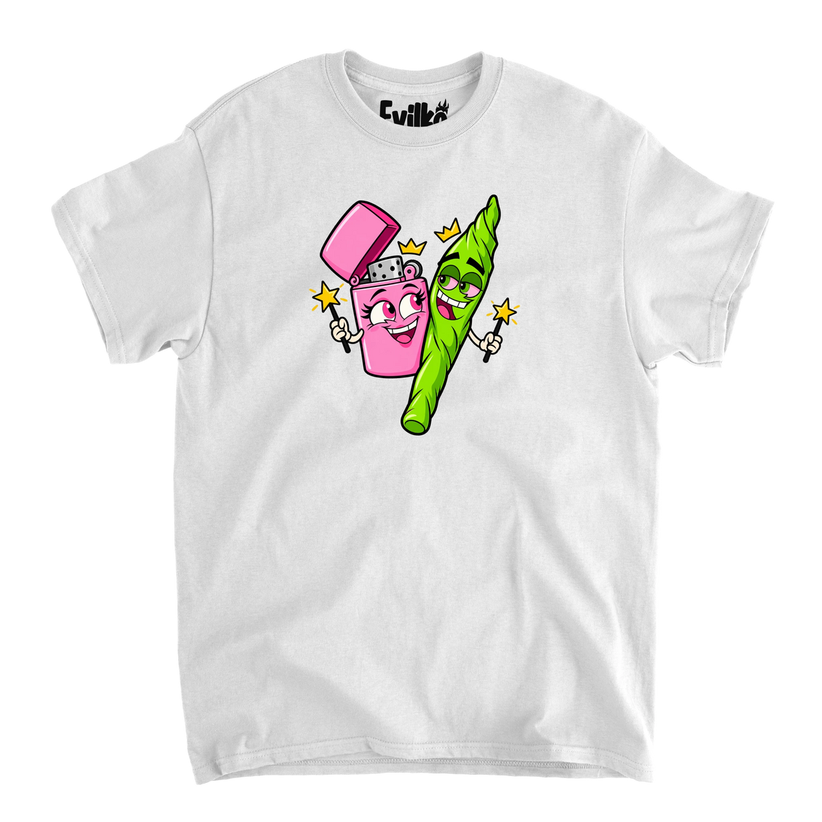 Lighter and Joint — Mens Tee — White — Front