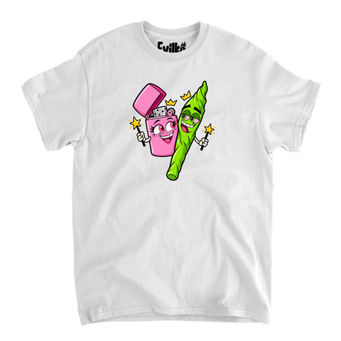 Lighter and Joint — Mens Tee — White — Front