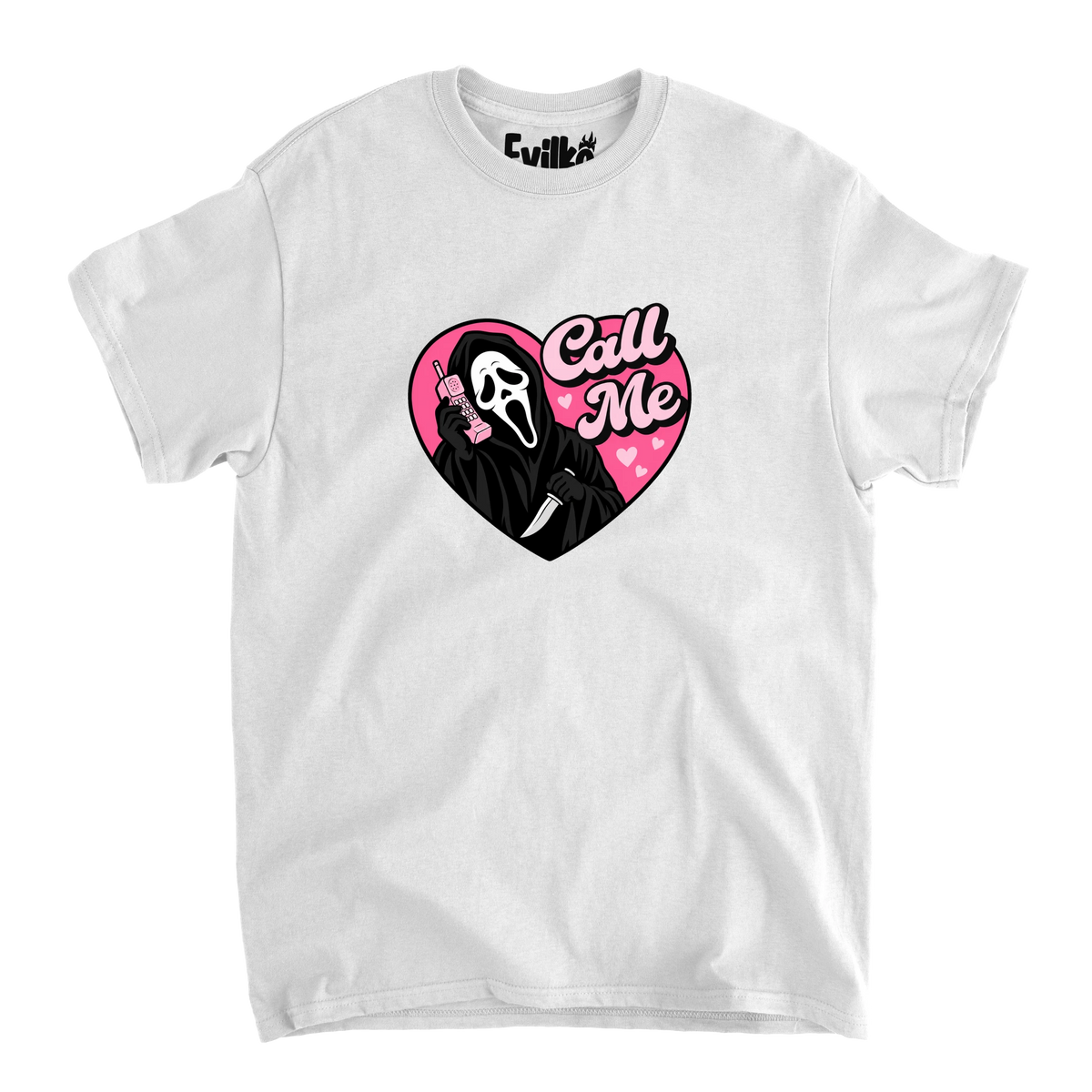 Call Me Ghostface — Mens Tee — White — Front