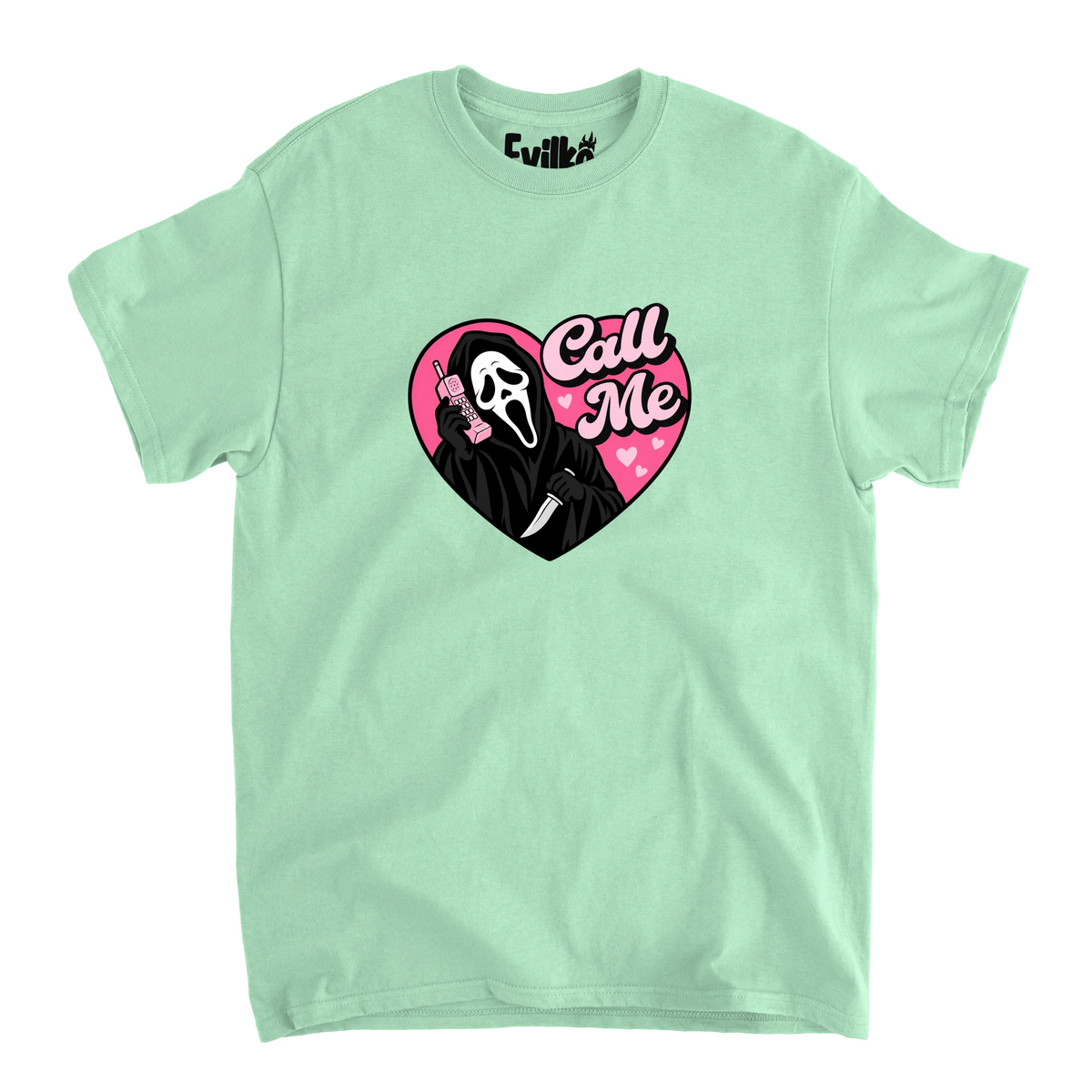 Call Me Ghostface — Mens Tee — Mint — Front