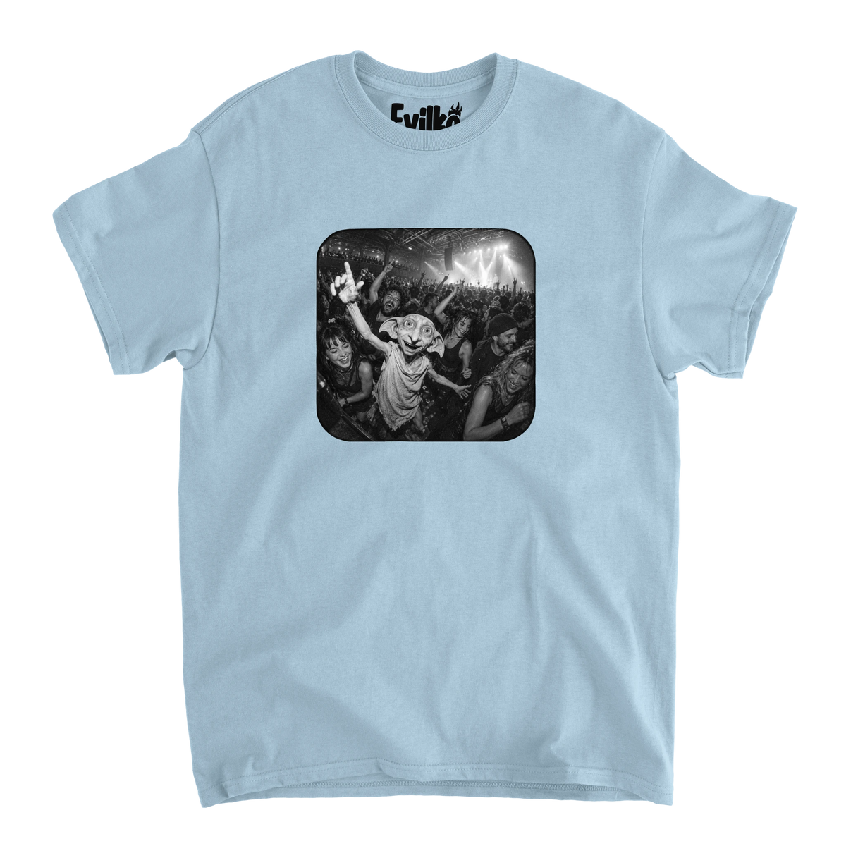 Dobby Concert Crowd — Mens Tee — Light Blue — Front