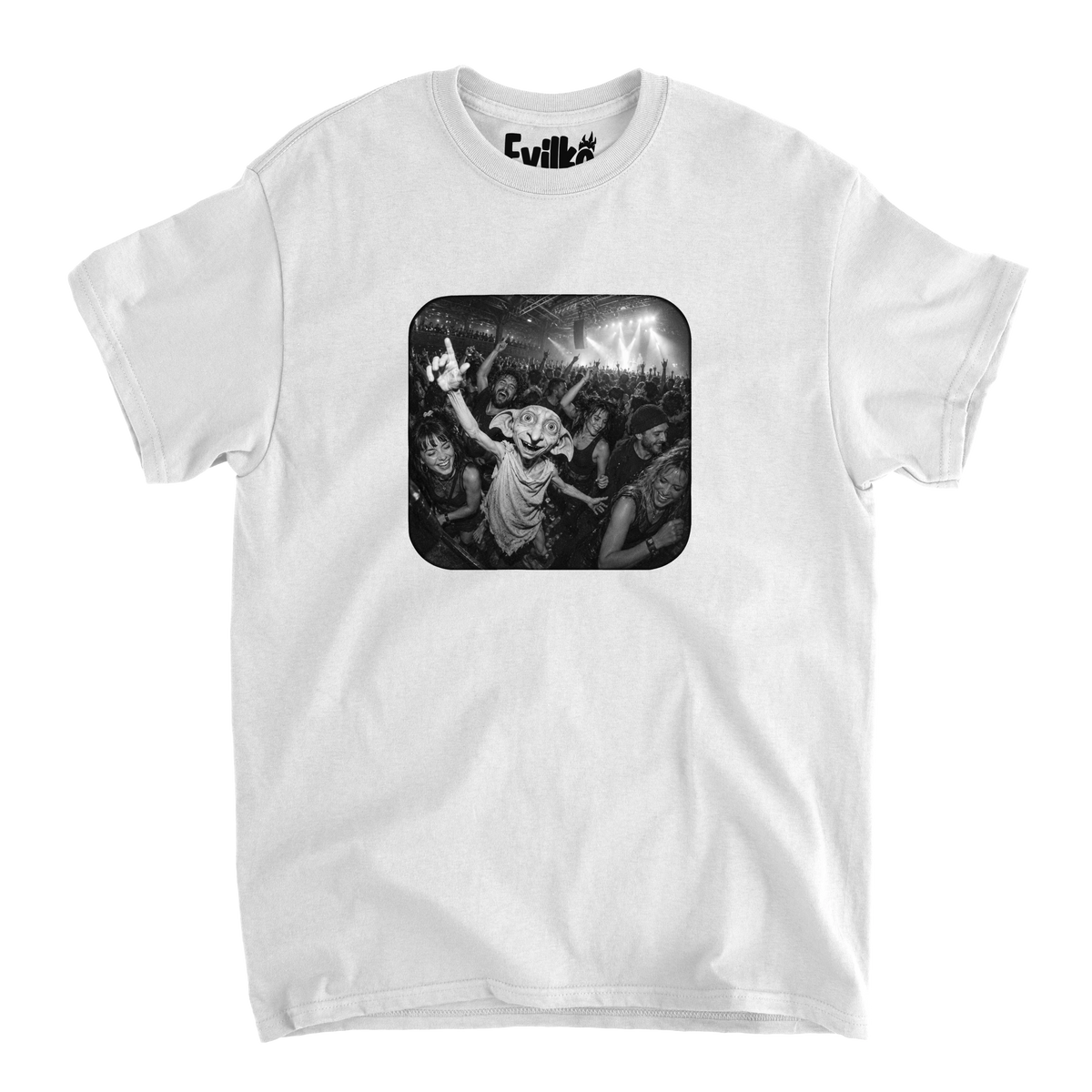 Dobby Concert Crowd — Mens Tee — White — Front