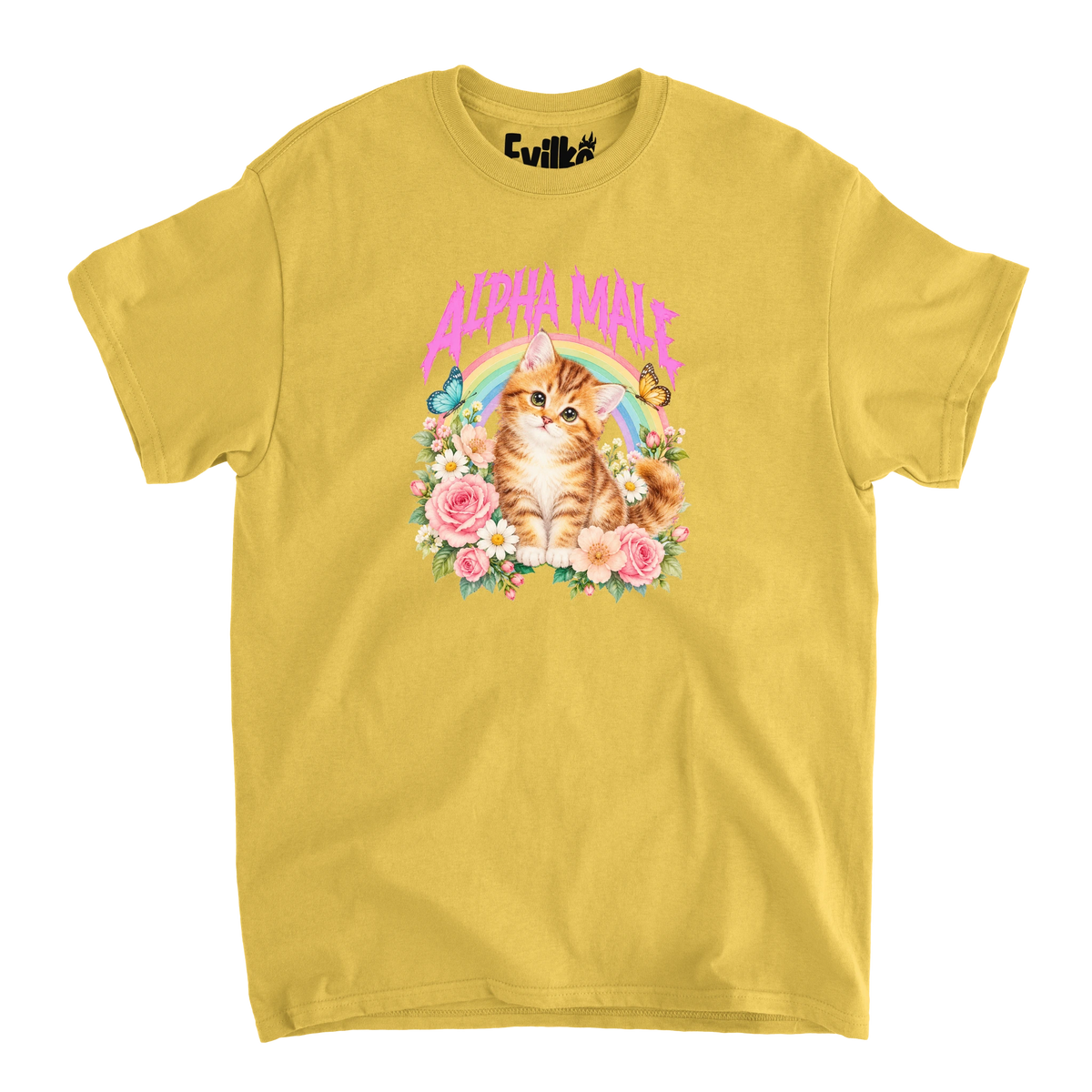 Alpha Male Kitten — Mens Tee — Daisy — Front