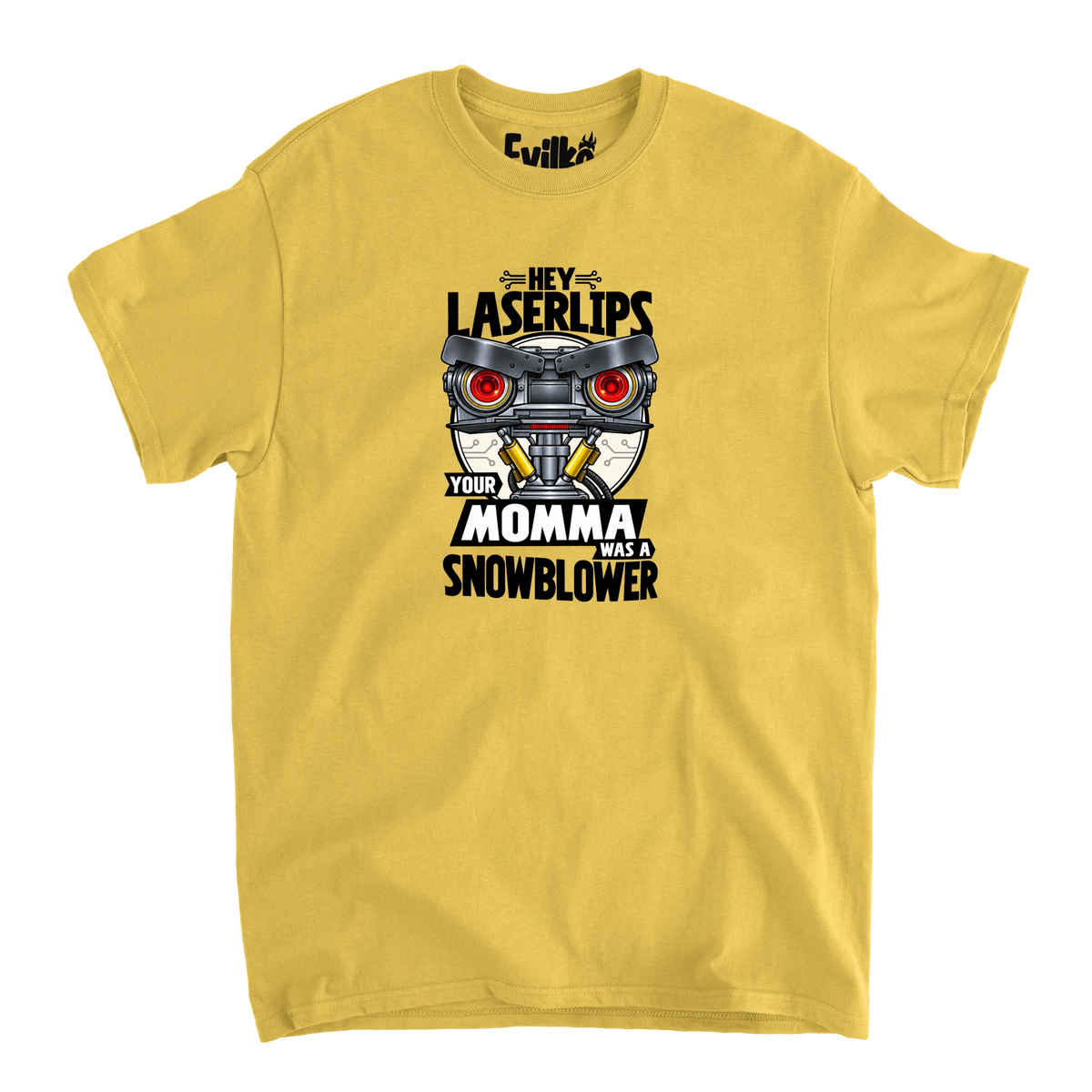 Hey Laserlips Snowblower — Mens Tee — Daisy — Front