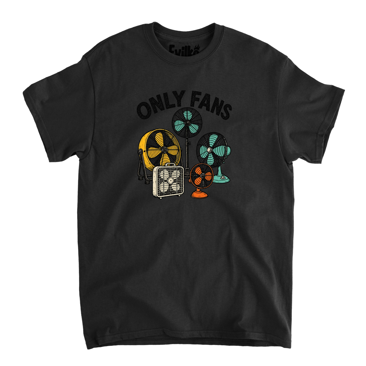 Only Fans Vintage Fans — Mens Tee — Black — Front