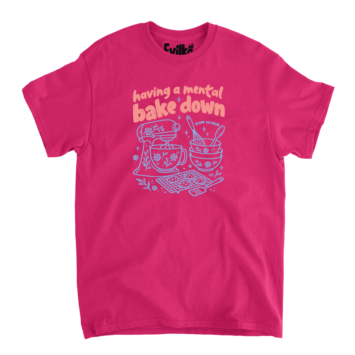 Having a Mental Bake Down — Mens Tee — Heliconia — Front