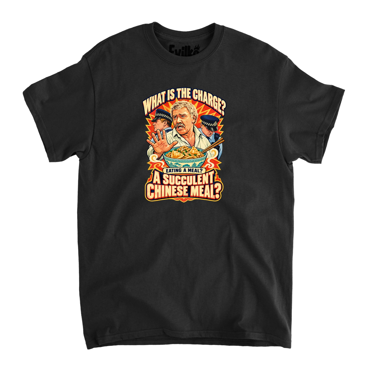 Succulent Chinese Meal — Mens Tee — Black — Front