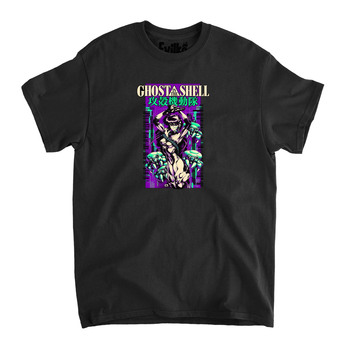 Ghost In The Shell Modern Variation — Mens Tee — Black — Front