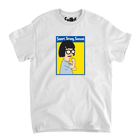Smart Strong Sensual Tina — Mens Tee — White — Front