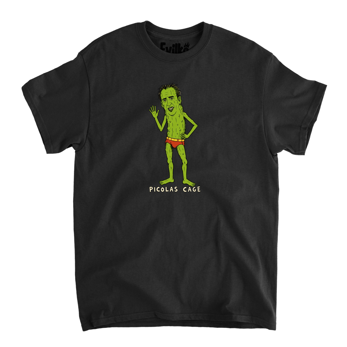 Picolas Cage — Mens Tee — Black — Front