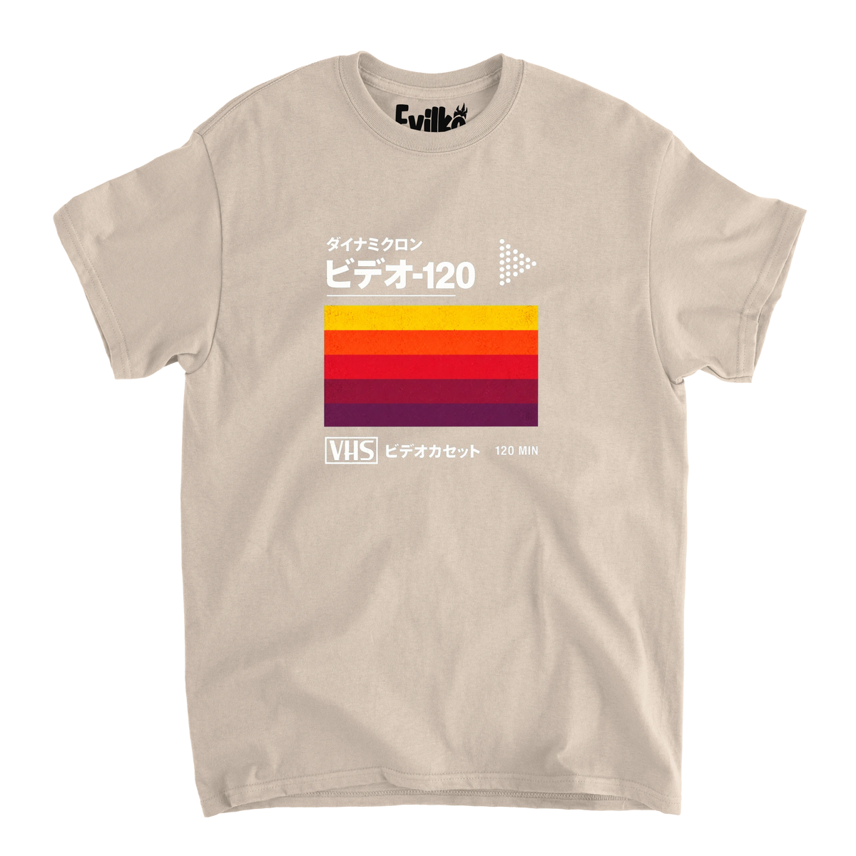 Japanese VHS Video 120 — Mens Tee — Sand — Front