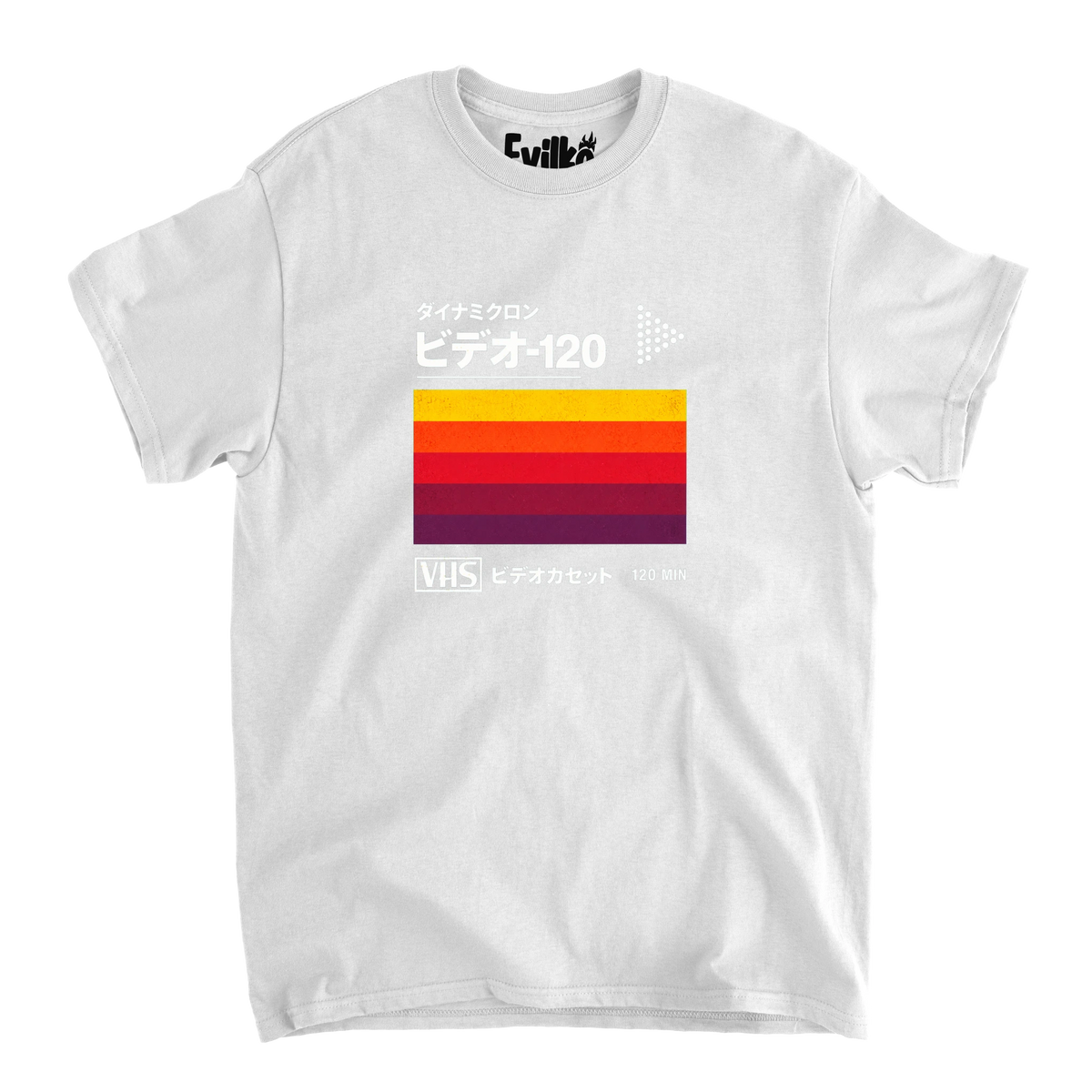 Japanese VHS Video 120 — Mens Tee — White — Front