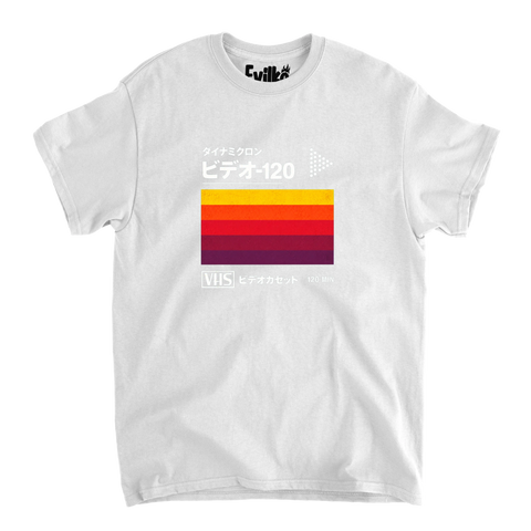 Japanese VHS Video 120 — Mens Tee — White — Front