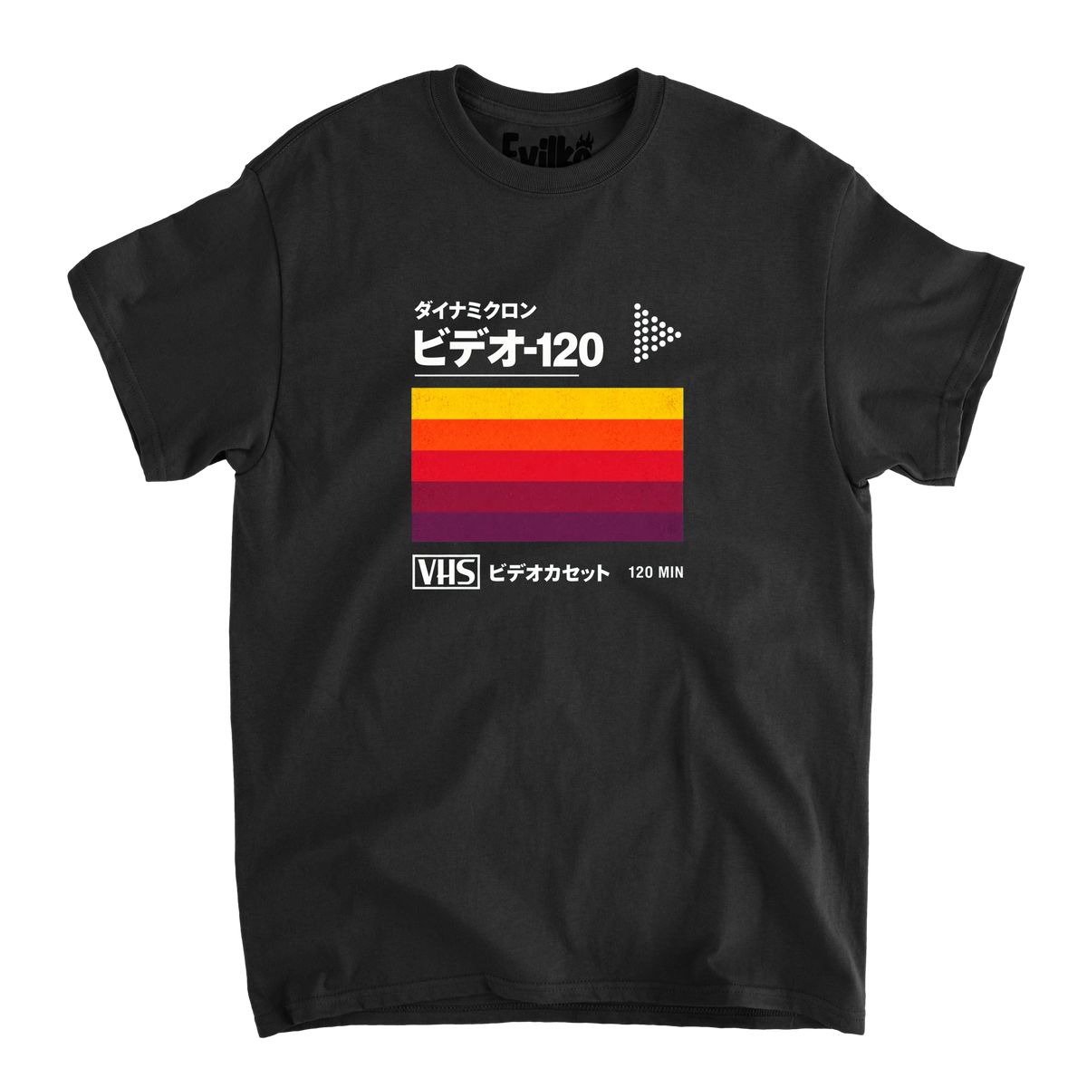 Japanese VHS Video 120 — Mens Tee — Black — Front
