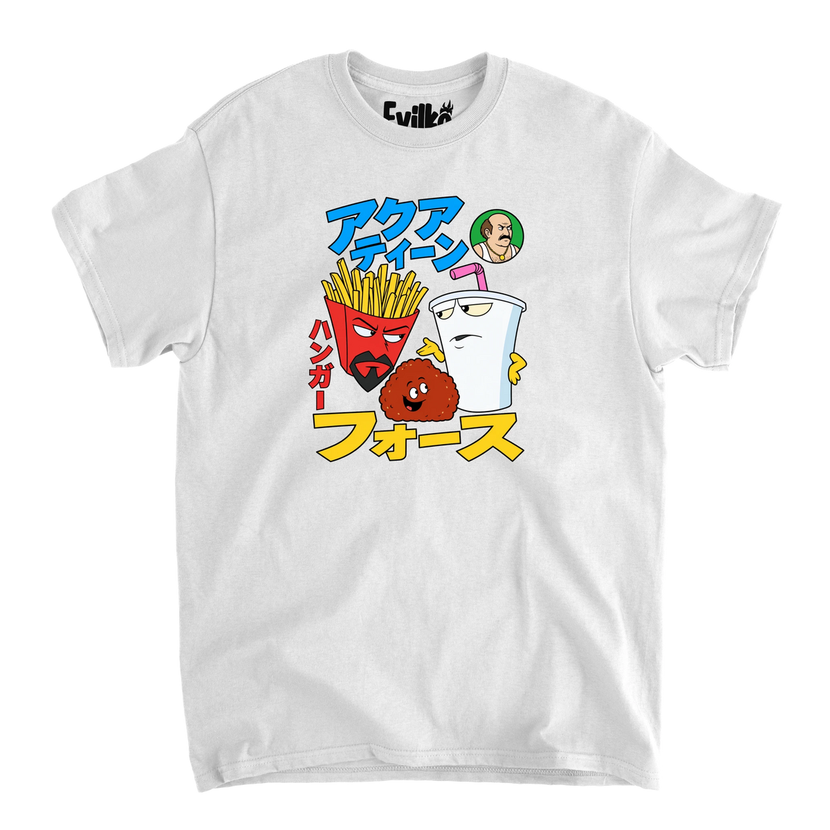 Aqua Teen Hunger Force Japanese — Mens Tee — White — Front