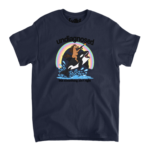 Undiagnosed Horse Orca — Mens Tee — Navy — Front