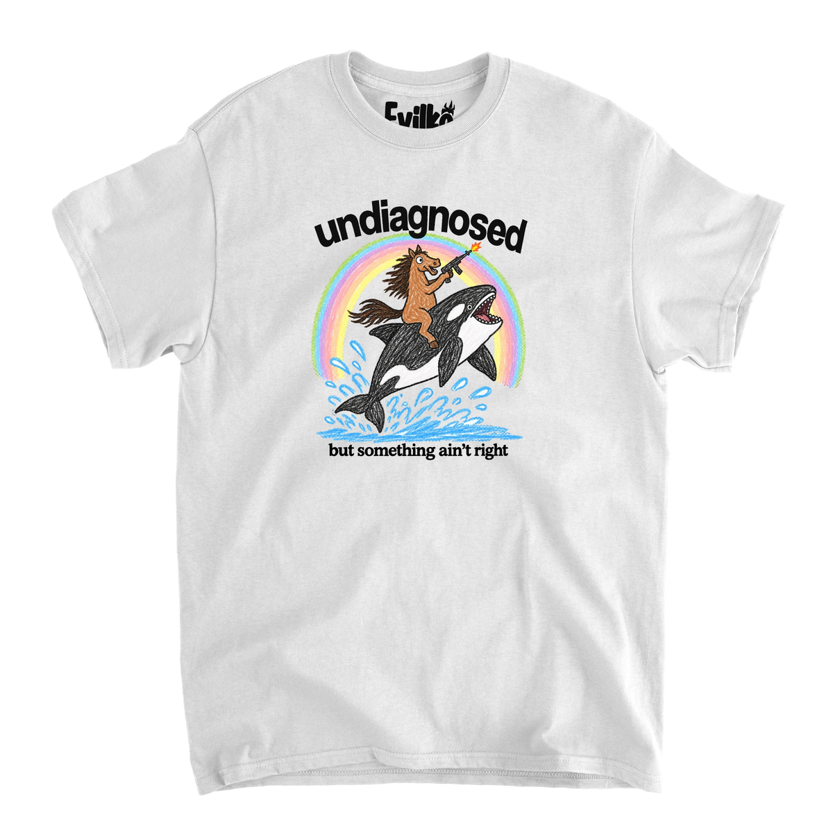 Undiagnosed Horse Orca — Mens Tee — White — Front